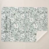 Blue White Floral Dragonflies シェルパブランケット (正面(横))