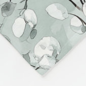 Blue White Floral Dragonflies フリースブランケット (角)