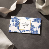 Blue White Floral Wedding Planner Elegant 名刺
