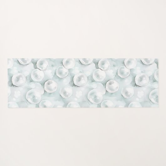 Blue White Flowers  ヨガマット (裏面(横))