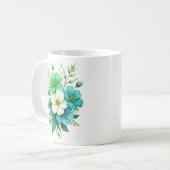 Blue White Flowers Bouquet-57453 コーヒーマグカップ (正面左)