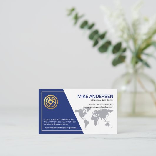 Blue White FrameグローバルCEO 名刺 (スタンド正面)