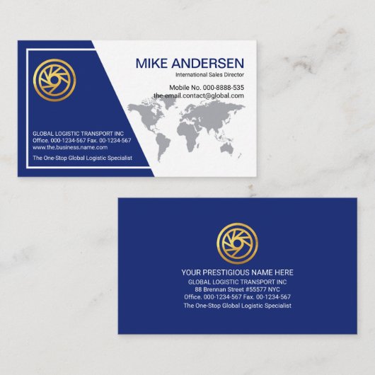 Blue White FrameグローバルCEO 名刺 (正面/裏面)