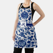 Blue White French Country All Over Print Apron エプロン (インサイチュ)