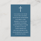 Blue & White Funeral Prayer Photo Sympathy Cards 名刺 (裏面)