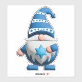 Blue White Gnome holding Star of David シール (シート)