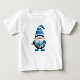 Blue White Gnome holding Star of David ベビーTシャツ