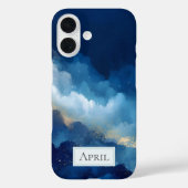 Blue, White & Gold Abstract Case-Mate iPhoneケース (裏面)