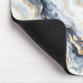 Blue White Gold Abstract Squirrel Apple マウスパッド (コーナー)