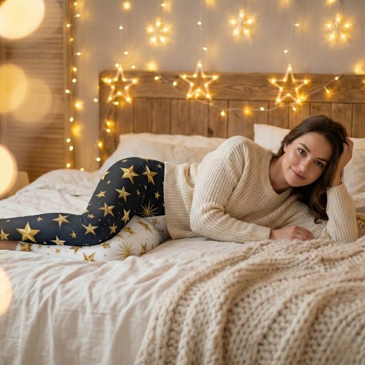 Blue & White Golden Stars Split レギンス