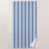 Blue white gray beach bathroom coastal ビーチタオル (正面)