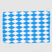 Blue White Harlequin Diamonds Checkers Design  ゴルフタオル (横)