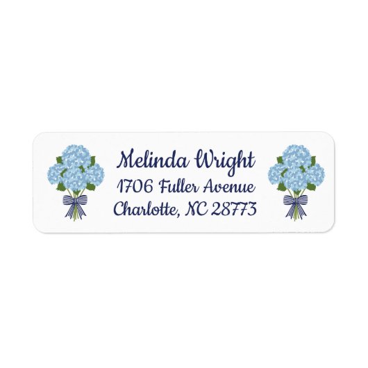 Blue & White Hydrangea ラベル (正面)
