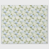 Blue White Hydrangea Romantic Floral Wedding ラッピングペーパー (フラット)