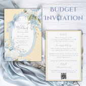 Blue White Hydrangeas Elegant Budget Wedding 招待状