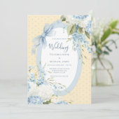 Blue White Hydrangeas Elegant Budget Wedding 招待状 (スタンド正面)