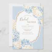 Blue & White Hydrangeas Vintage Bridal Shower 招待状 (正面)