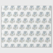 Blue White Ice Skates Christmas ラッピングペーパー (フラット)