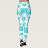 blue white illustration sport women レギンス (裏面)