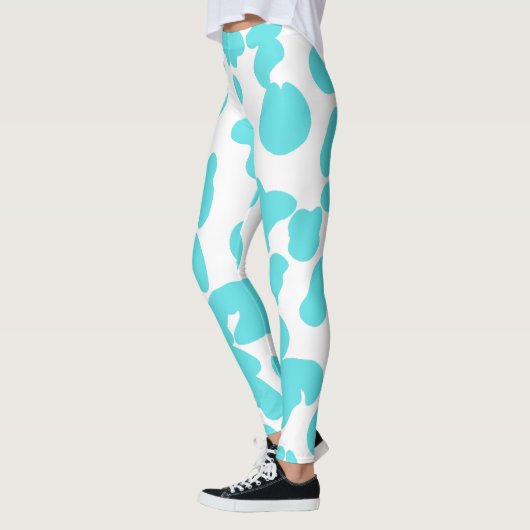 blue white illustration sport women レギンス (左)