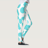 blue white illustration sport women レギンス (右)