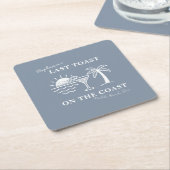 Blue & White Last Toast on the Coastバチェロレッテ スクエアペーパーコースター (アングル)