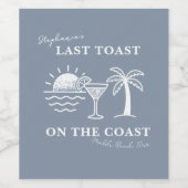 Blue & White Last Toast on the Coastバチェロレッテ ワインラベル (シングルラベル)