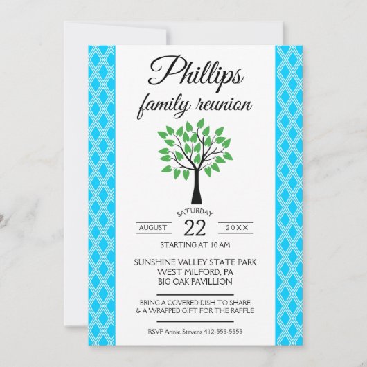 Blue & White Latticeファミリの懇親会発表 招待状 (正面)