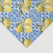 Blue White Lemon Tile Mediterranean Pattern 薄葉紙 (詳細)