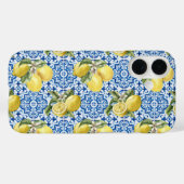 Blue White Lemon Tile Mediterranean Pattern Case-Mate iPhoneケース (裏面 (横))