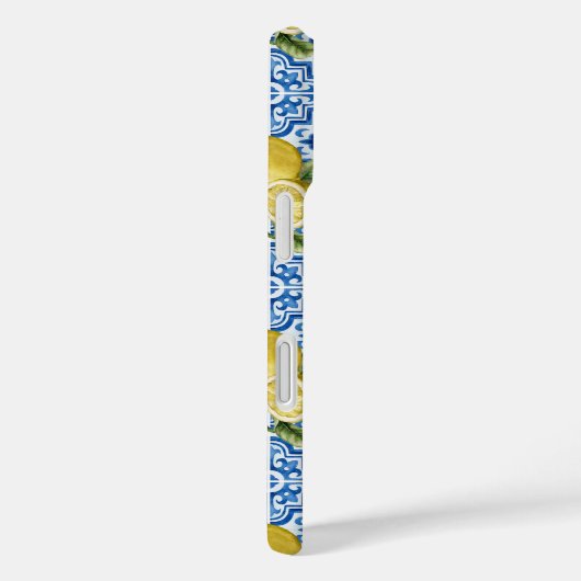 Blue White Lemon Tile Mediterranean Pattern Case-Mate iPhoneケース (裏面 / 右)