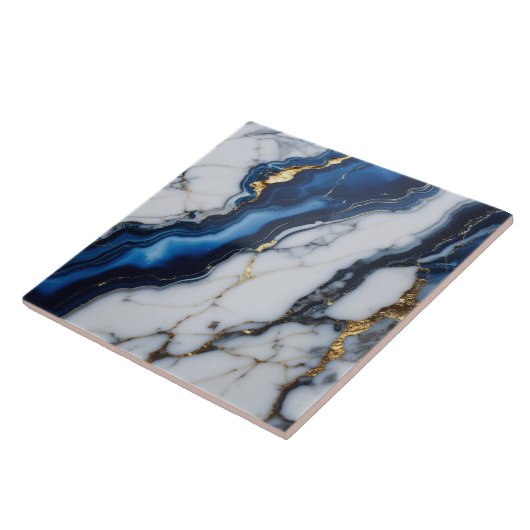 blue white marble texture gold texture pattern lux タイル (側面)
