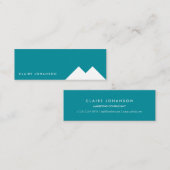 Blue white minimal modern simple geometric card スキニー名刺 (正面/裏面)