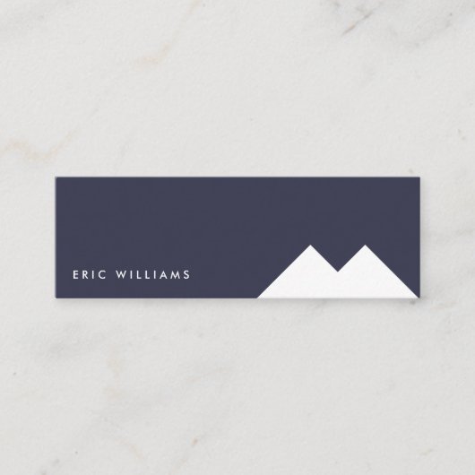 Blue white minimal modern simple masculine card スキニー名刺 (正面)