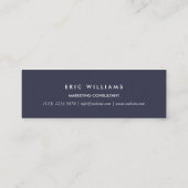 Blue white minimal modern simple masculine card スキニー名刺 (裏面)