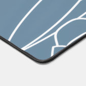 Blue White Modern Wildflower デスクマット (コーナー)