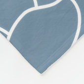 Blue White Modern Wildflower フリースブランケット (角)