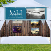 Blue & White Monogrammed Logo 1 Image Promotional 横断幕