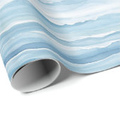 Blue White Ocean Waves Wedding ラッピングペーパー (ロールコーナー)