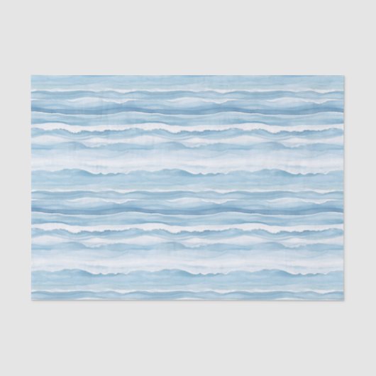 Blue White Ocean Waves Wedding 薄葉紙 (正面)
