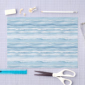 Blue White Ocean Waves Wedding 薄葉紙 (クラフト)