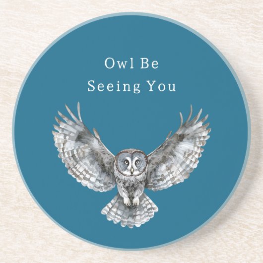 Blue White Owl コースター (正面)