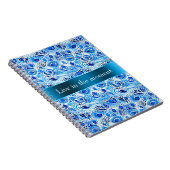 Blue White Peacock Feathers   ノートブック (右側)