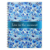 Blue White Peacock Feathers   ノートブック (正面)