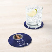 Blue white photo diamonds ラウンドペーパーコースター (インサイチュ)