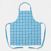 Blue White Plaid Pattern エプロン (正面)
