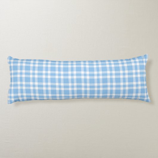 Blue White Plaid Pattern ボディピロー (裏面)