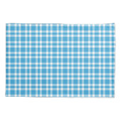 Blue White Plaid Pattern 枕カバー (裏面-左)