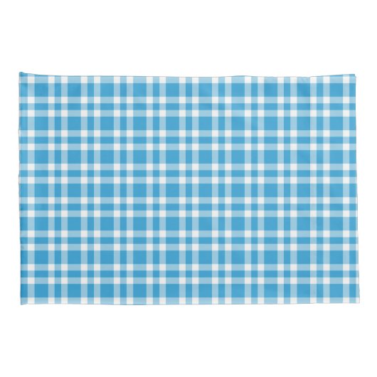Blue White Plaid Pattern 枕カバー (裏面-右)