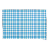 Blue White Plaid Pattern 枕カバー (正面左)